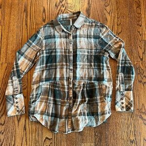 Free People button down plaid shirt